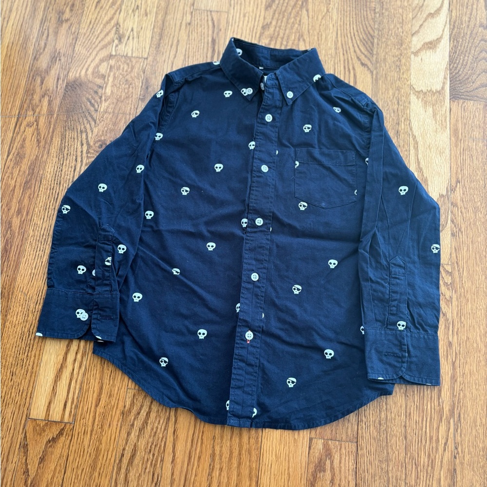 Crewcuts Dark Blue Skull Pattern Shirt